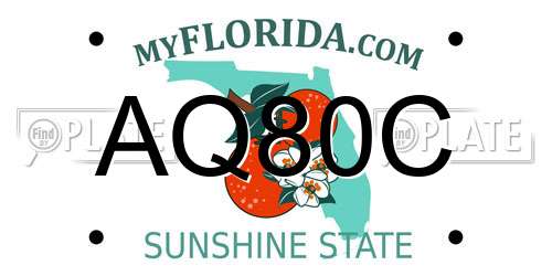 AQ80C Florida License Plate