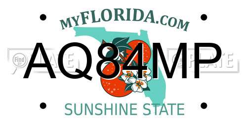 AQ84MP Florida License Plate