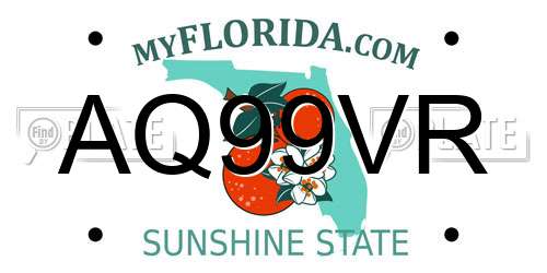 AQ99VR Florida License Plate