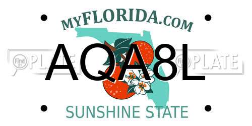 AQA8L Florida License Plate