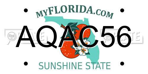 AQAC56 Florida License Plate