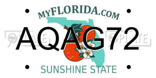 AQAG72 Florida License Plate