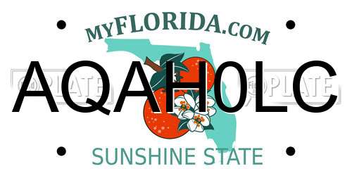 AQAH0LC Florida License Plate