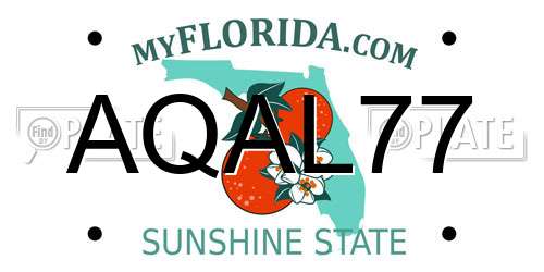 AQAL77 Florida License Plate