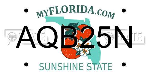 AQB25N Florida License Plate
