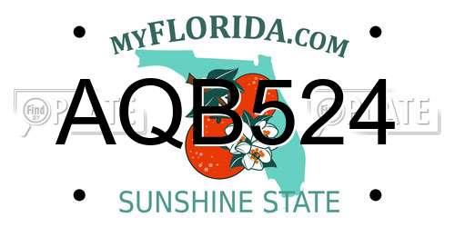 AQB524 Florida License Plate