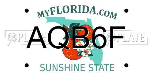 AQB6F Florida License Plate