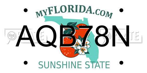 AQB78N Florida License Plate