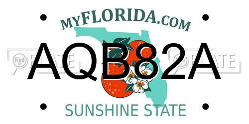 AQB82A Florida License Plate