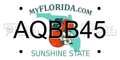 AQBB45 Florida License Plate
