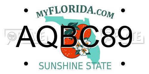 AQBC89 Florida License Plate