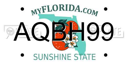 AQBH99 Florida License Plate