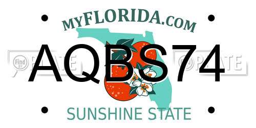 AQBS74 Florida License Plate