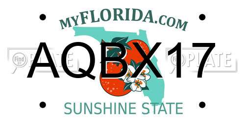 AQBX17 Florida License Plate