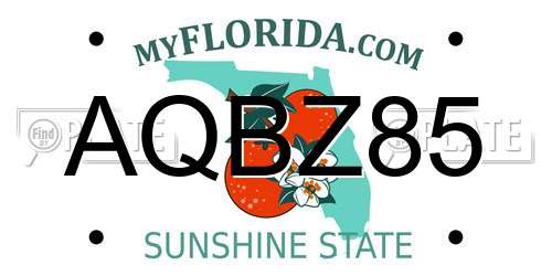 AQBZ85 Florida License Plate