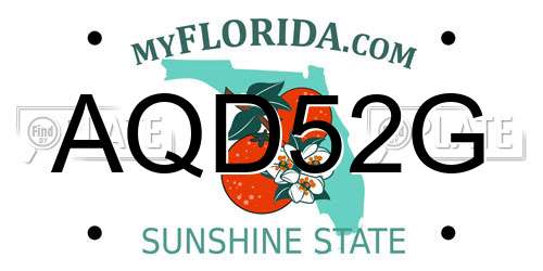 AQD52G Florida License Plate