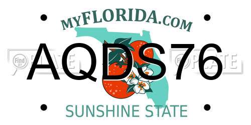 AQDS76 Florida License Plate