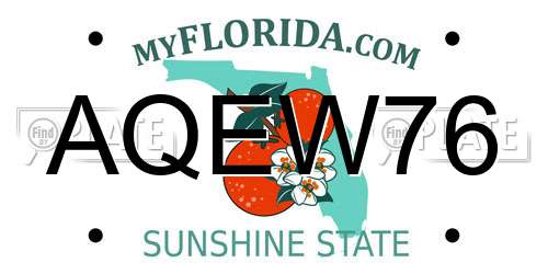 AQEW76 Florida License Plate