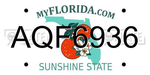 AQF6936 Florida License Plate