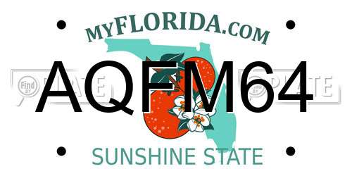 AQFM64 Florida License Plate