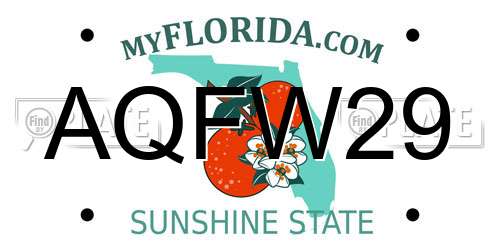 AQFW29 Florida License Plate
