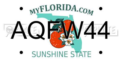 AQFW44 Florida License Plate