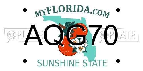 AQG70 Florida License Plate