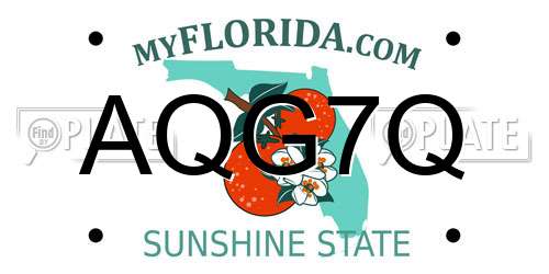 AQG7Q Florida License Plate