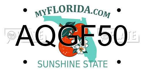 AQGF50 Florida License Plate