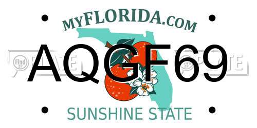 AQGF69 Florida License Plate