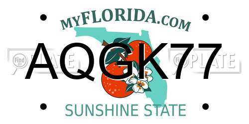 AQGK77 Florida License Plate