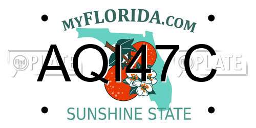 AQI47C Florida License Plate
