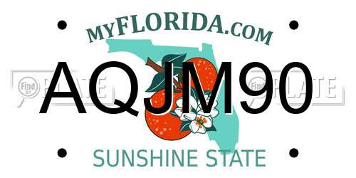AQJM90 Florida License Plate