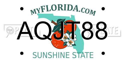 AQJT88 Florida License Plate