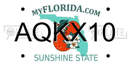 AQKX10 Florida License Plate