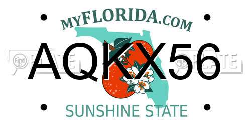 AQKX56 Florida License Plate