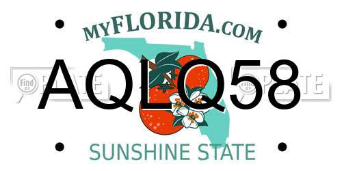 AQLQ58 Florida License Plate
