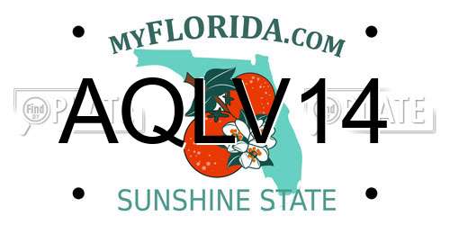 AQLV14 Florida License Plate