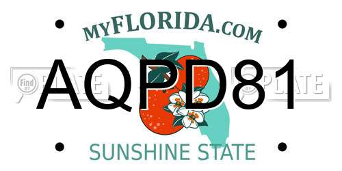 AQPD81 Florida License Plate