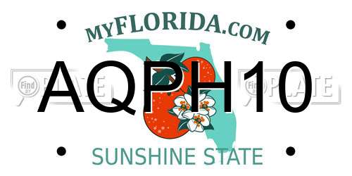 AQPH10 Florida License Plate