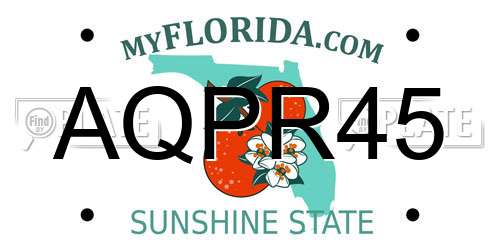 AQPR45 Florida License Plate