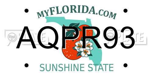 AQPR93 Florida License Plate