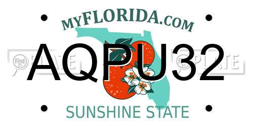 AQPU32 Florida License Plate