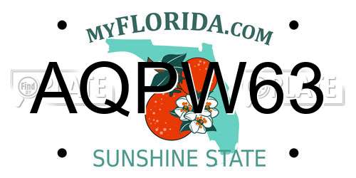 AQPW63 Florida License Plate