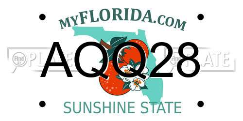 AQQ28 Florida License Plate