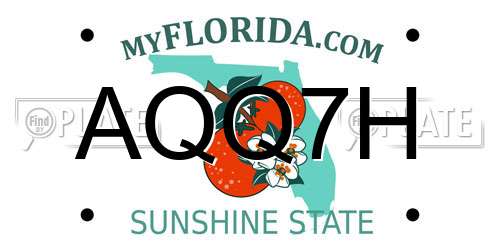 AQQ7H Florida License Plate