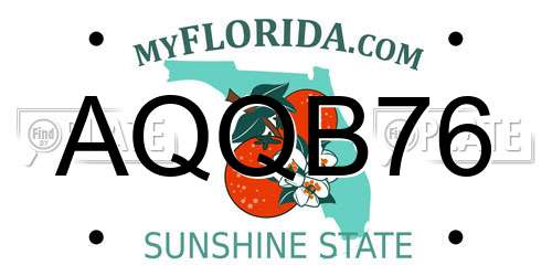 AQQB76 Florida License Plate