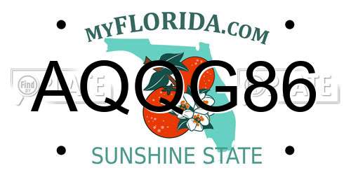AQQG86 Florida License Plate