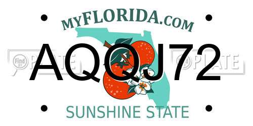AQQJ72 Florida License Plate