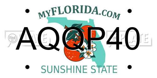 AQQP40 Florida License Plate